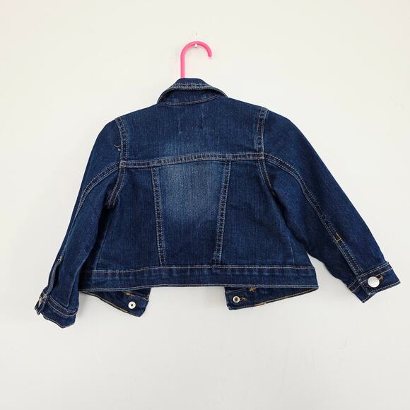 The Children's Place 18-24 mo Girl's Dark Wash Button Down Denim Jacket - Picture 2 of 5